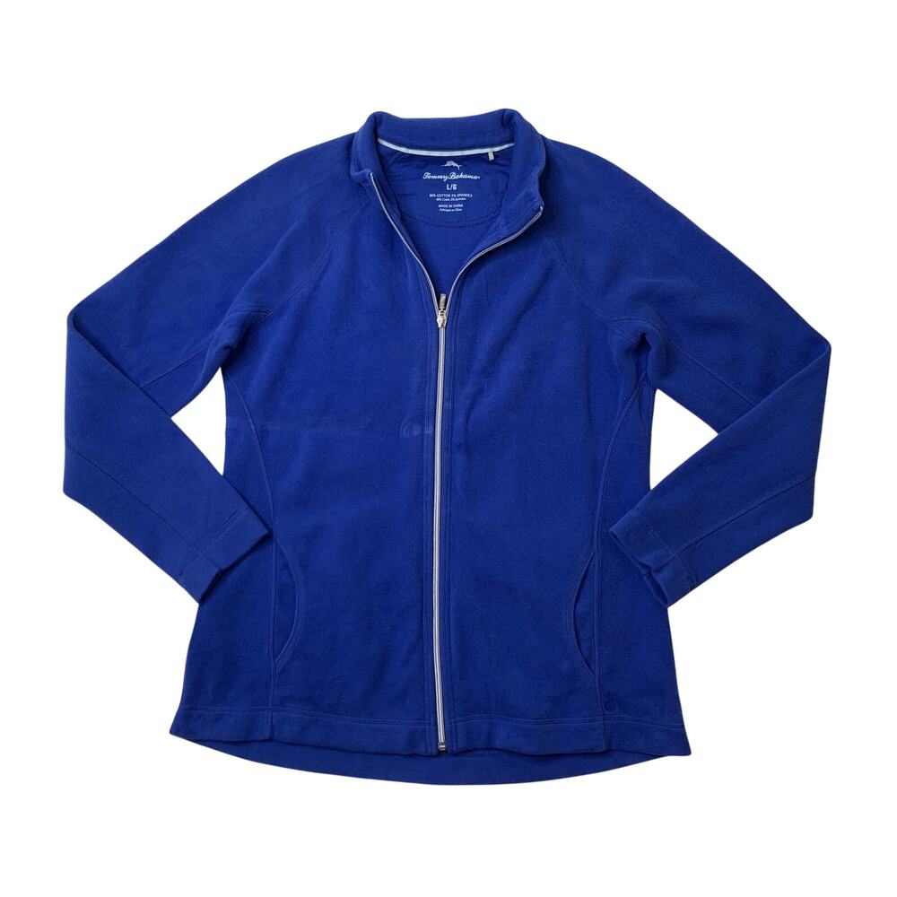 Tommy Bahama Sweatshirt Womens L Large Harbor The New Aruba Full Zip Stretchc